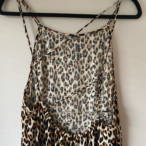 NWT ANTHROPOLOGIE LEOPARD PRINT MAXI DRESS SIZE L - Picture 3 of 4